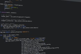 Close-up de código Python exibido na tela de um computador, representando programação e desenvolvimento de software.