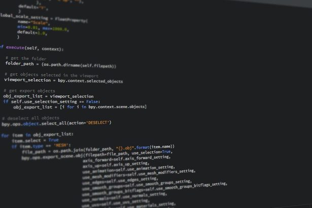Close-up de código Python exibido na tela de um computador, representando programação e desenvolvimento de software.